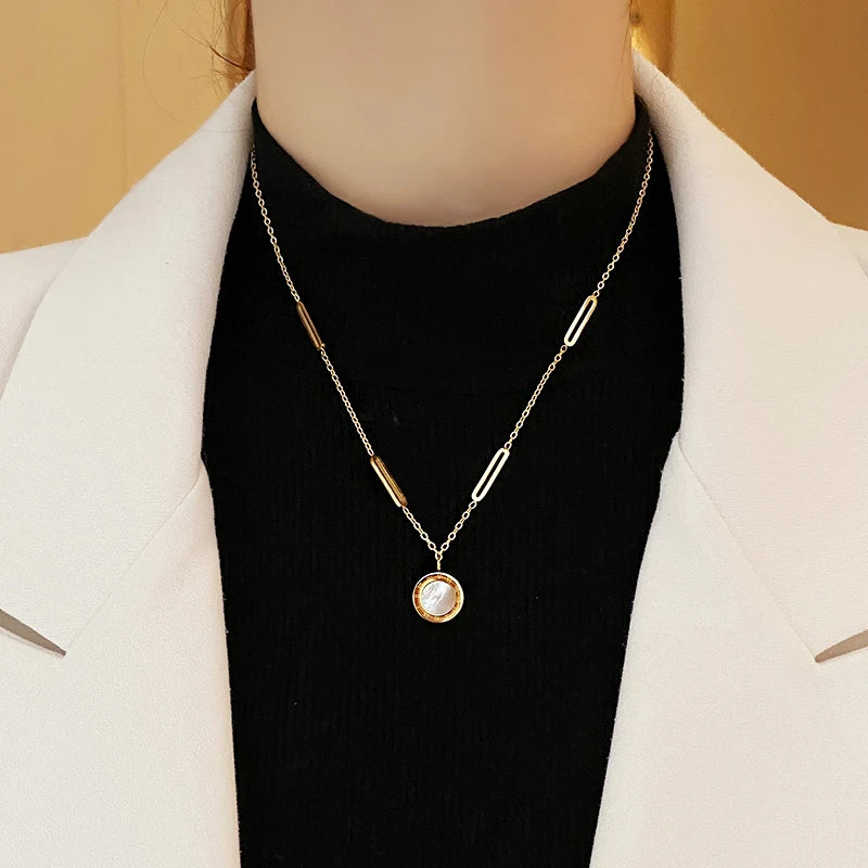 High Quality Stainless Steel Roman Pendant Necklace High Quality Stainless Steel Roman Pendant Necklace